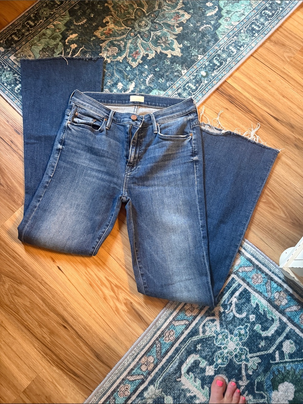 MOTHER Women's Medium Blue Flare Jeans